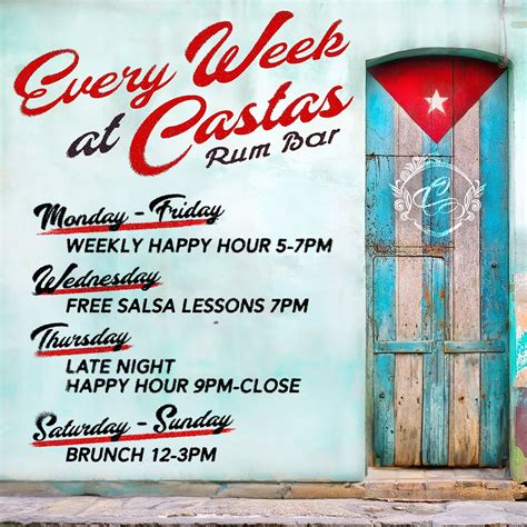 casta's rum bar happy hour